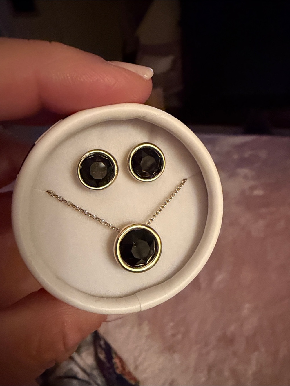 White House Black Market Crystals by Swarvoski Pendant Necklace and Studs